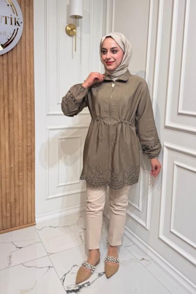 Nakış Detaylı Kap Vizon