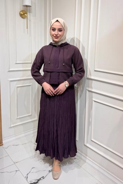 Lara Etekli Takım Mürdüm