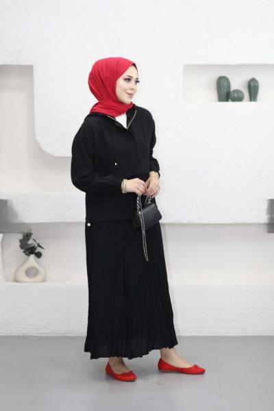 Lara Etekli Takım Siyah