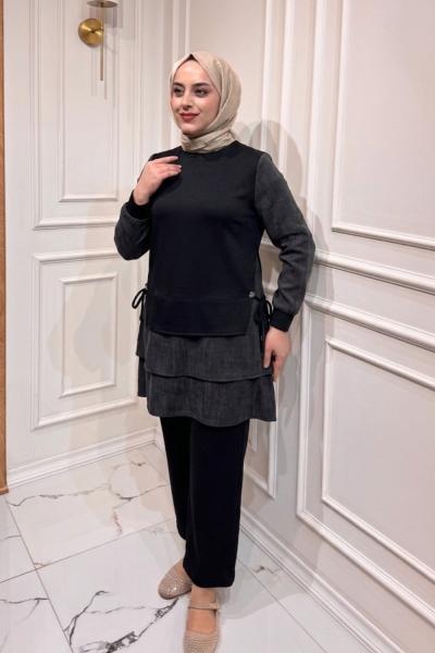 Yelda İpek Kupra-Oysho Takım Siyah