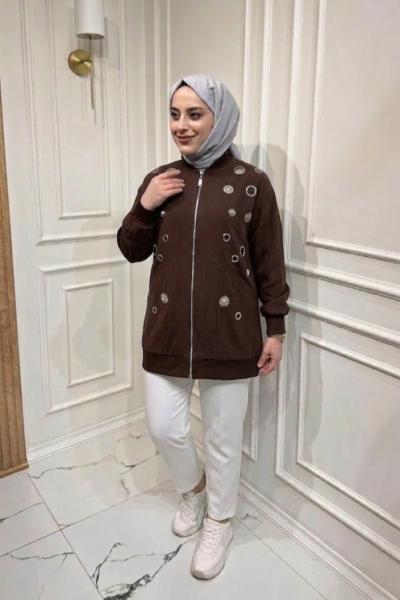 Astarlı Bomberli Kap Kahverengi